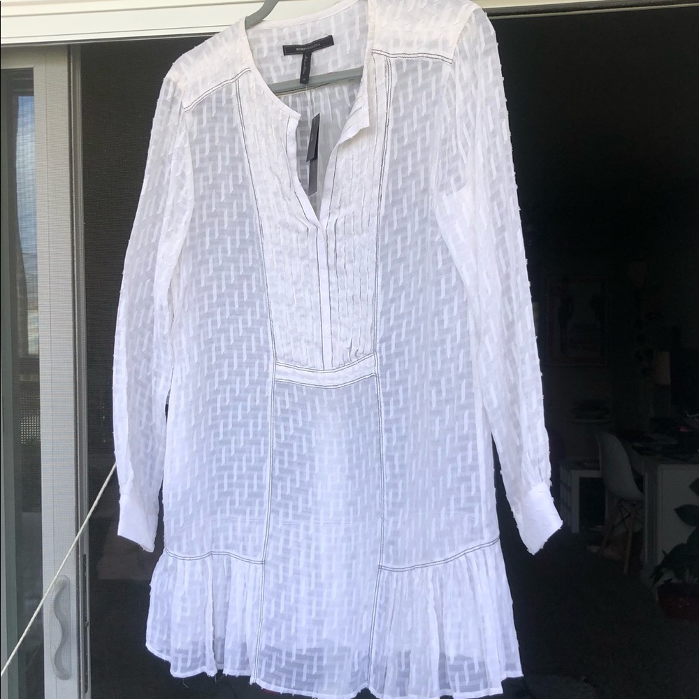 Bcbg maxazria white silk dress